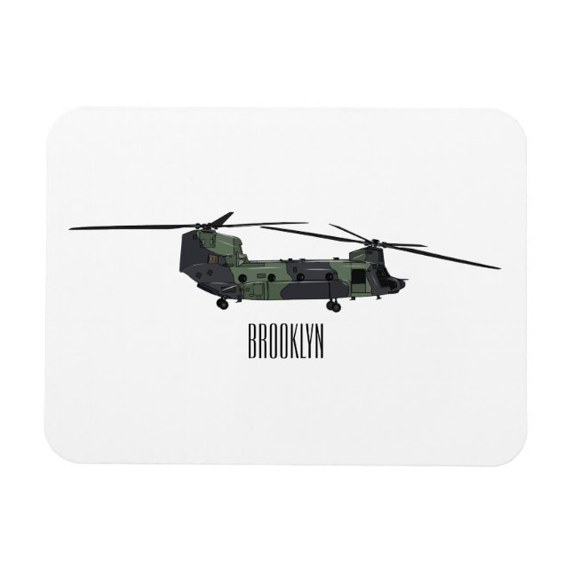 Chinook Heerhubschrauber Cartoon Illustration Magnet (Horizontal)