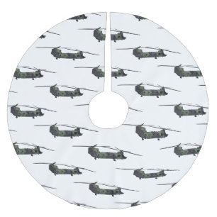 Chinook Heerhubschrauber Cartoon Illustration Polyester Weihnachtsbaumdecke