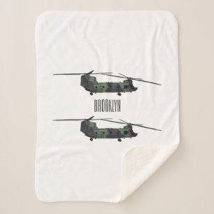 Chinook Heerhubschrauber Cartoon Illustration Sherpadecke