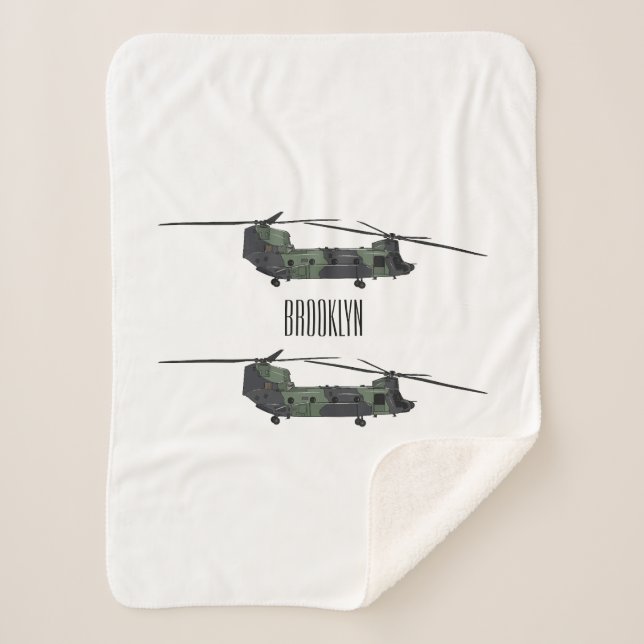 Chinook Heerhubschrauber Cartoon Illustration Sherpadecke (Vorderseite)