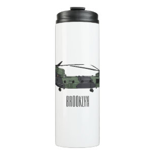 Chinook Heerhubschrauber Cartoon Illustration Thermosbecher