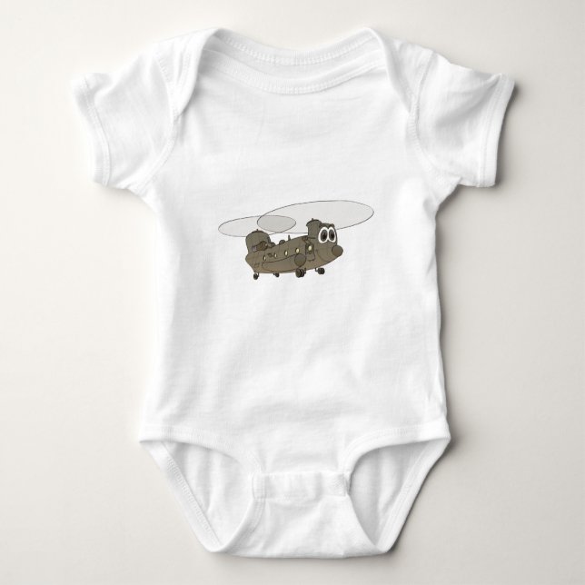 Chinook Helicopter Cartoon Baby Strampler (Vorderseite)