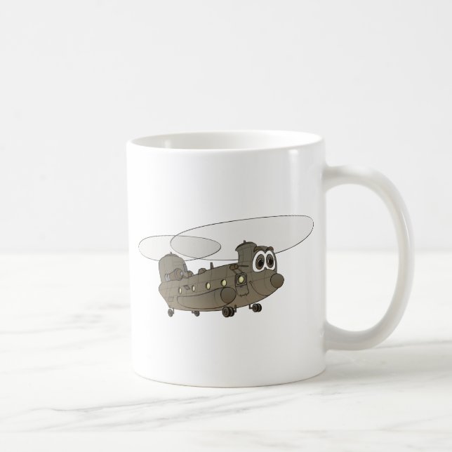 Chinook Helicopter Cartoon Kaffeetasse (Rechts)