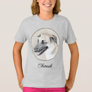 Chinook (Helicopter Ears) Painting - Dog Art T-Shi T-Shirt