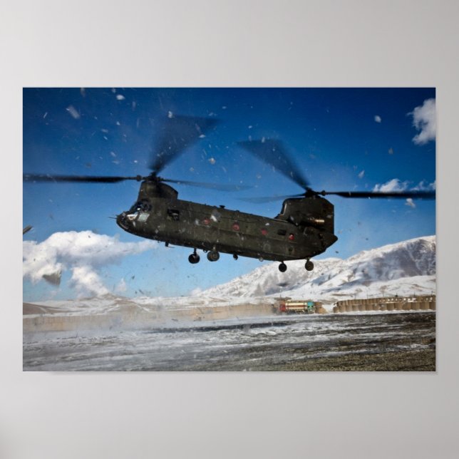 Chinook Helicopter in Snow Poster (Vorne)