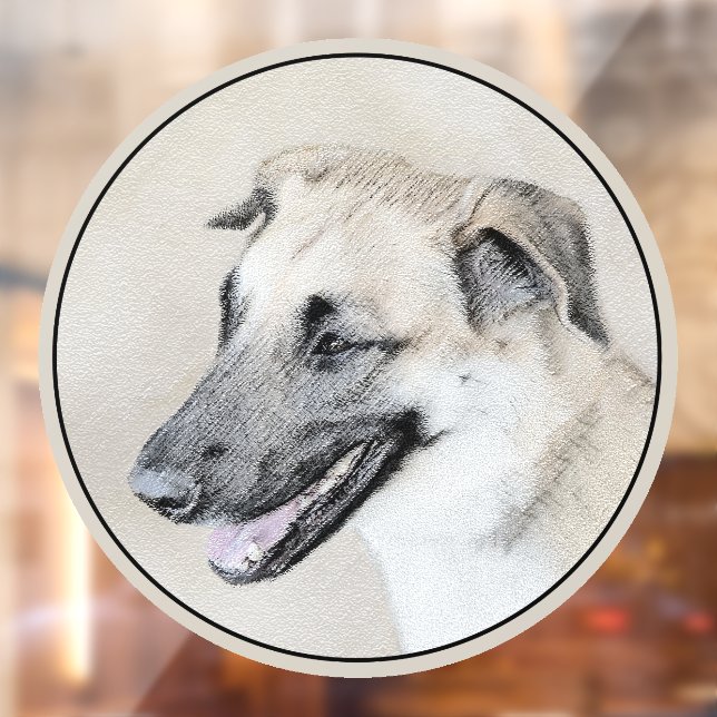 Chinook (Hubschrauberohren) Malerei - Hundekunst Fensteraufkleber (Blatt 2)