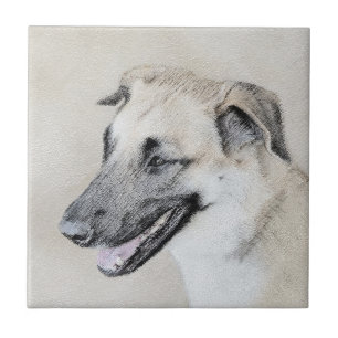 Chinook (Hubschrauberohren) Malerei - Hundekunst Fliese