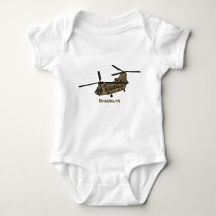 Chinook-Illustration für Militärhubschrauber Baby Strampler