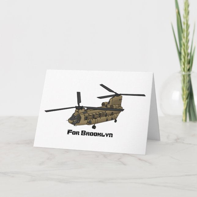 Chinook-Illustration für Militärhubschrauber Feiertagskarte (Vorderseite)