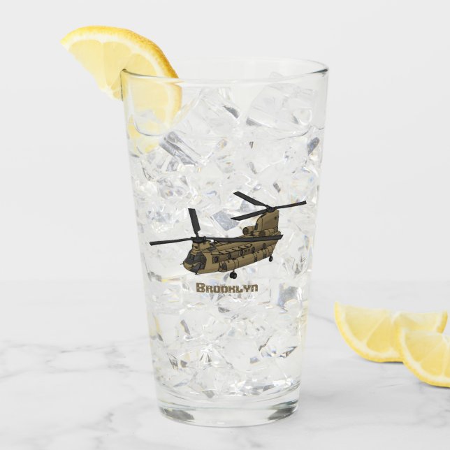 Chinook-Illustration für Militärhubschrauber Glas (Vorderseite Ice)