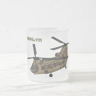 Chinook-Illustration für Militärhubschrauber Mattglastasse