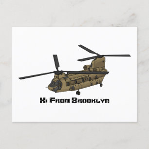 Chinook-Illustration für Militärhubschrauber Postkarte