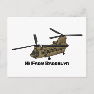 Chinook-Illustration für Militärhubschrauber Postkarte