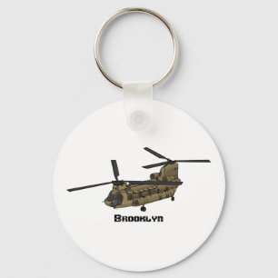 Chinook-Illustration für Militärhubschrauber Schlüsselanhänger