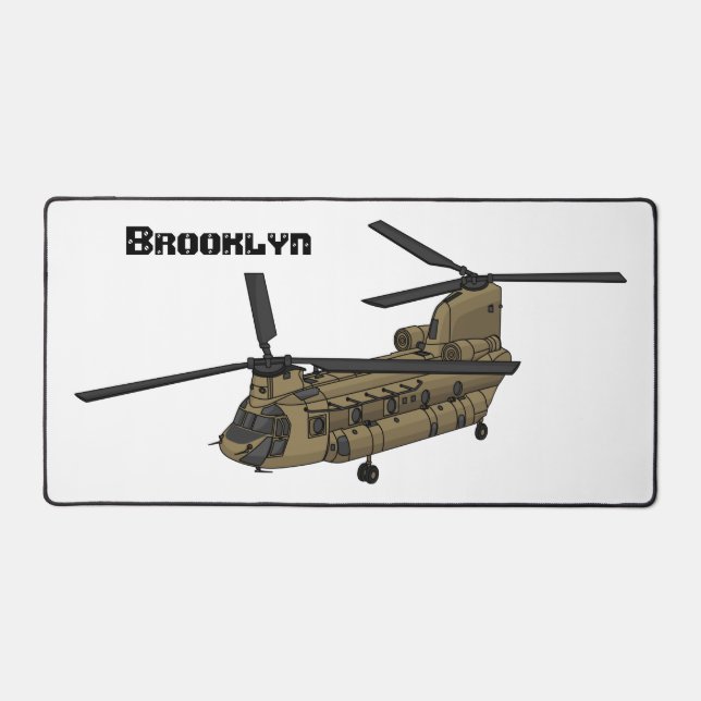 Chinook-Illustration für Militärhubschrauber Schreibtischunterlage (Vorderseite)