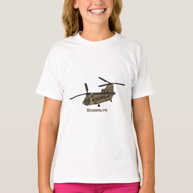 Chinook-Illustration für Militärhubschrauber T-Shirt (Vorderseite)