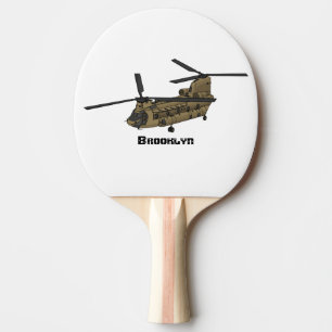 Chinook-Illustration für Militärhubschrauber Tischtennis Schläger