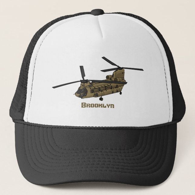 Chinook-Illustration für Militärhubschrauber Truckerkappe (Vorderseite)