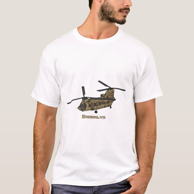 Chinook military helicopter illustration T-Shirt (Vorderseite)