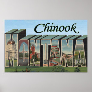 Chinook, Montana - Große Buchstabenszenen Poster
