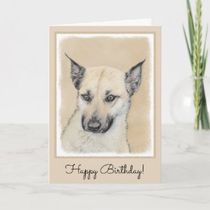 Chinook (Ohren) Malerei - Original Hundekunst Karte