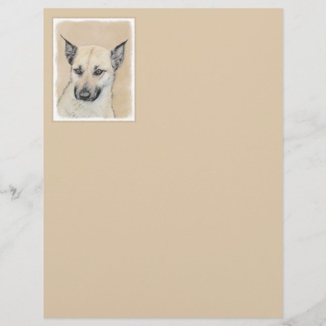 Chinook (Ohrspitze) Malerei - Original Hundkunst (Vorderseite)