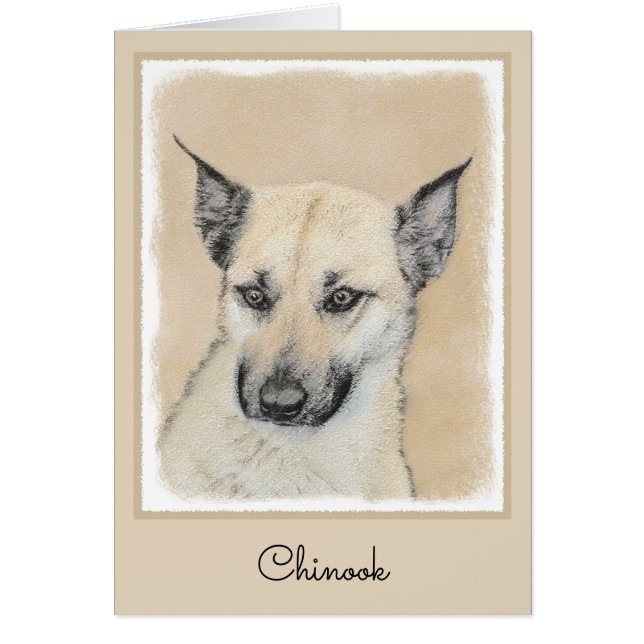 Chinook (Ohrspitze) Malerei - Original Hundkunst (Vorne)
