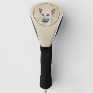 Chinook (Ohrspitze) Malerei - Original Hundkunst Golf Headcover