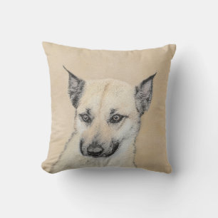 Chinook (Ohrspitze) Malerei - Original Hundkunst Kissen