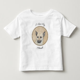 Chinook (Ohrspitze) Malerei - Original Hundkunst Kleinkind T-shirt
