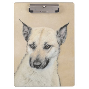 Chinook (Ohrspitze) Malerei - Original Hundkunst Klemmbrett