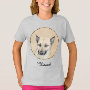 Chinook (Ohrspitze) Malerei - Original Hundkunst T-Shirt