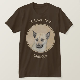 Chinook (Ohrspitze) Malerei - Original Hundkunst T-Shirt