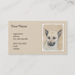 Chinook (Ohrspitze) Malerei - Original Hundkunst Visitenkarte
