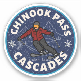 Chinook-Pass-Wanderung Kalifornien Trails Aufkleber