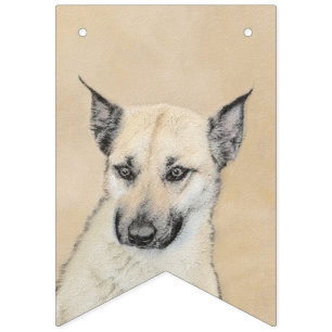 Chinook (Pointed Ears) Painting - Original Dog Art Wimpelkette