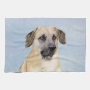 Chinook (Tropfohren) Gemälde - Original Hundkunst Geschirrtuch