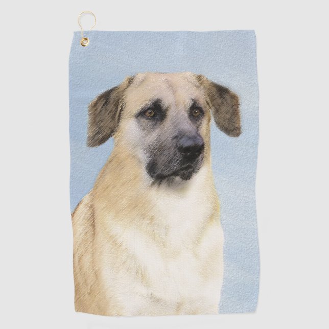 Chinook (Tropfohren) Gemälde - Original Hundkunst Golfhandtuch (Vorderseite)