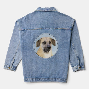 Chinook (Tropfohren) Gemälde - Original Hundkunst Jeansjacke