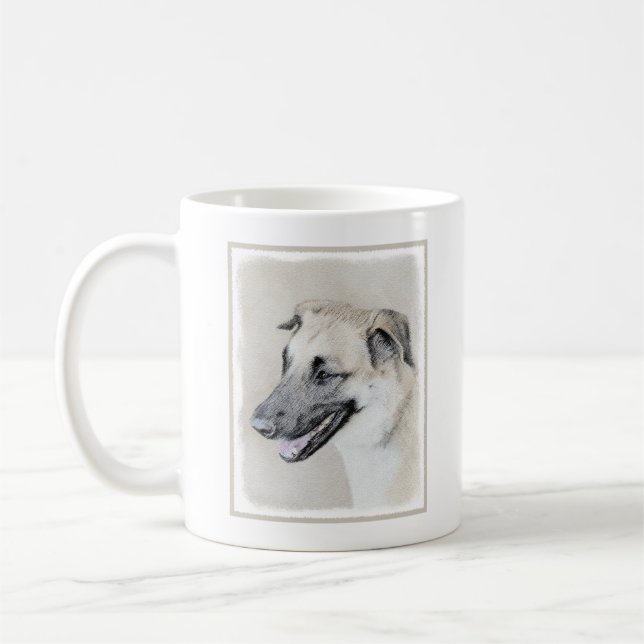 Chinook (Tropfohren) Gemälde - Original Hundkunst Kaffeetasse (Links)