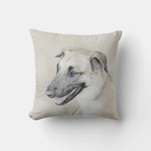 Chinook (Tropfohren) Gemälde - Original Hundkunst Kissen