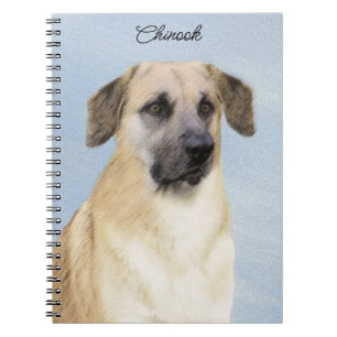 Chinook (Tropfohren) Gemälde - Original Hundkunst Notizblock