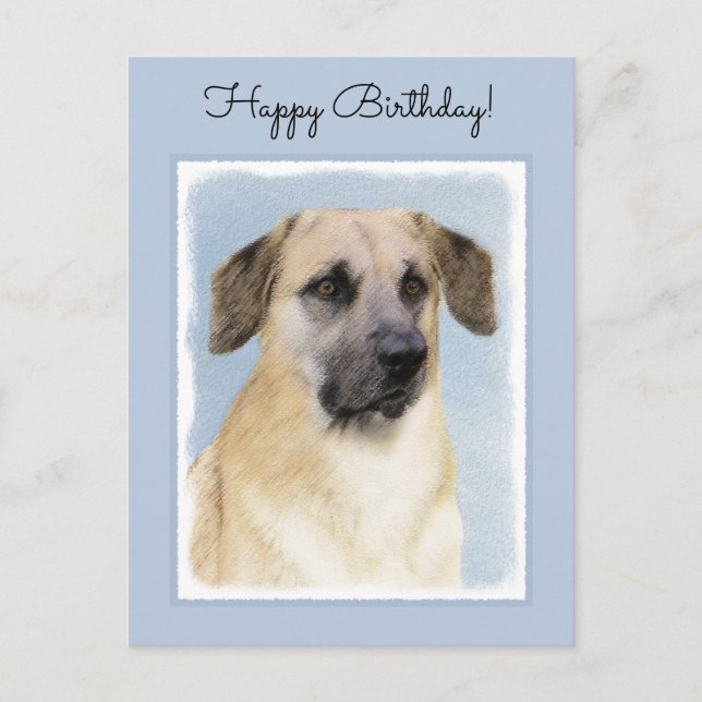 Chinook (Tropfohren) Gemälde - Original Hundkunst Postkarte (Vorderseite)