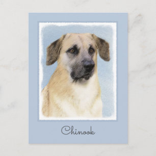 Chinook (Tropfohren) Gemälde - Original Hundkunst Postkarte