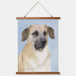 Chinook (Tropfohren) Gemälde - Original Hundkunst Wandteppich Mit Holzrahmen