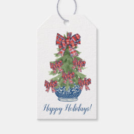 Chinsoiserie Weihnachtsgeschenke Tags, Blue Topiar Geschenkanhänger