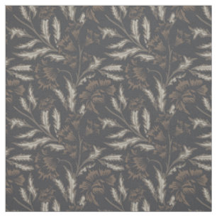Chintz-Blumenmuster Schwarz Monochrom Stoff
