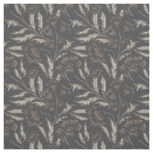 Chintz-Blumenmuster Schwarz Monochrom Stoff (Muster)