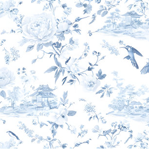 Chintz Chinoiserie Light Blue Decoupage Papier. Seidenpapier