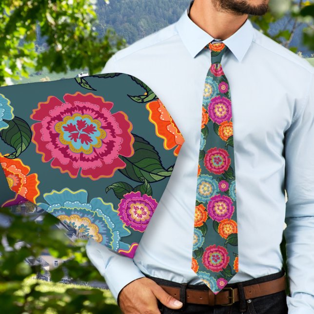 Chintz-Wiesen-Blumenkunstmuster Krawatte (Von Creator hochgeladen)